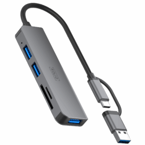 Rolio USB-C Adapter - 5 in 1 - SD/TF Kaartlezer - 3x USB 3.0